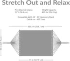 Sunnydaze Quilted Outdoor Hammock with Spreader Bars - Heavy-Duty 450-Pound Capacity Double Hammock for Outside - Mountainside