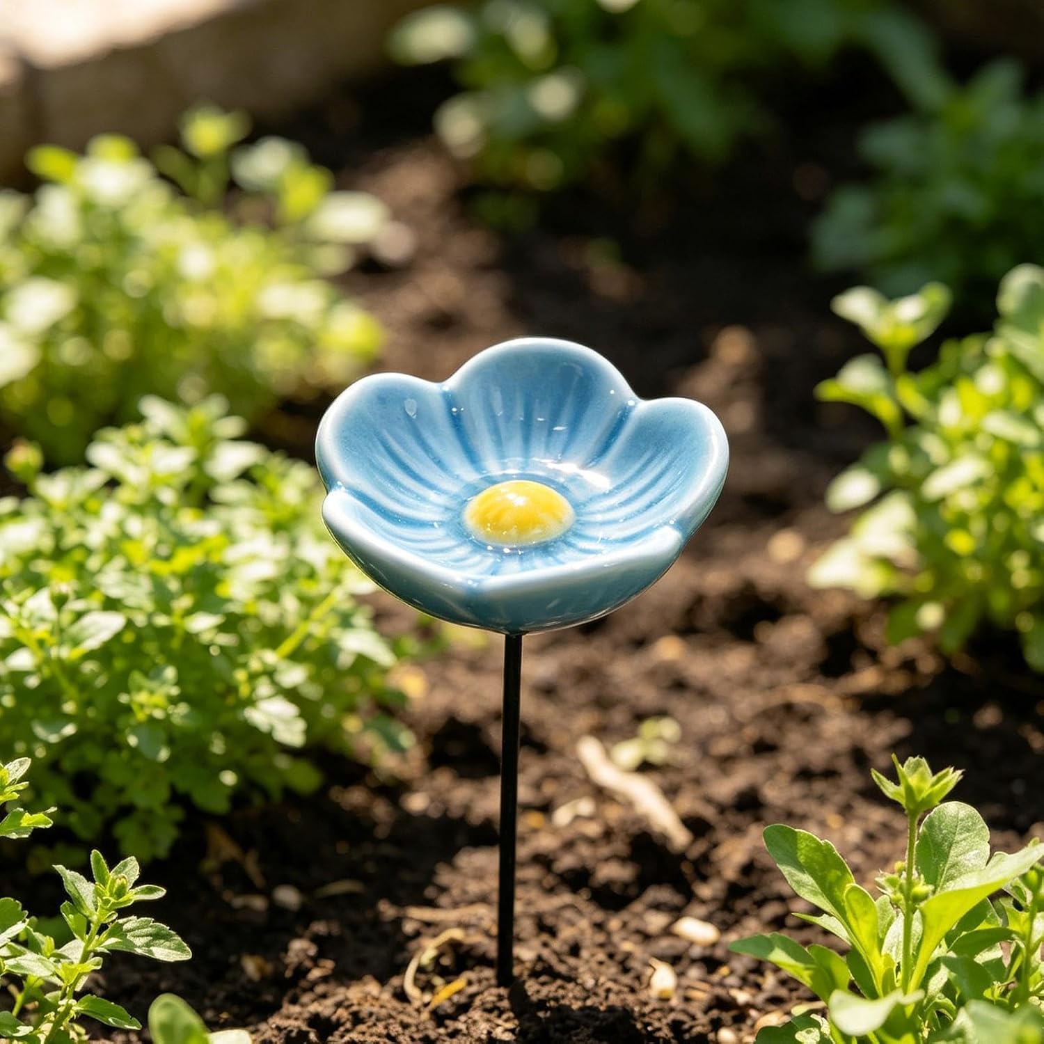 2pack Bee Watering Station,4.1x4.1x27cm Ceramic Bird Waterer Feeding Bow,Weather Resistant Easy Install,Bee Baths Feeder Bowl - for Garden Patio Yard Backyard Porches Courtyard Balconies Farmhouse