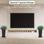 Tall Planters 20" H - 2 Pack, Tapered Pots with Drainage Insert Shelve & Trays, Metal Outdoor Planter Box for Porch, Garden, Patio, Yard (Black)