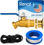 Brass Rain Barrel Spigot Kit. Lead-free Compliant. 3/4 Inch Quarter Turn Ball Valve. Rain Barrel Kit For Any Including 5 55 Gallon Drum Spigot Bucket, with Bulkhead Fitting, Tape