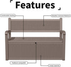 EasyUp 80 Gallon Outdoor Storage Bench Lockable Deck Box Outdoor Storage Box Waterproof for Patio,Garden,and Porch – Perfect for Storing Garden Tools and Cushions(Gray)