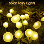 KAQ Solar Garden Lights Outdoor 6PK 48LED, Mushroom Solar Lights Outdoor, IP65 Waterproof Firefly Light Outside Decor for Patio Pathway, Sway by Wind for Pathway Garden Decorations, Warm White