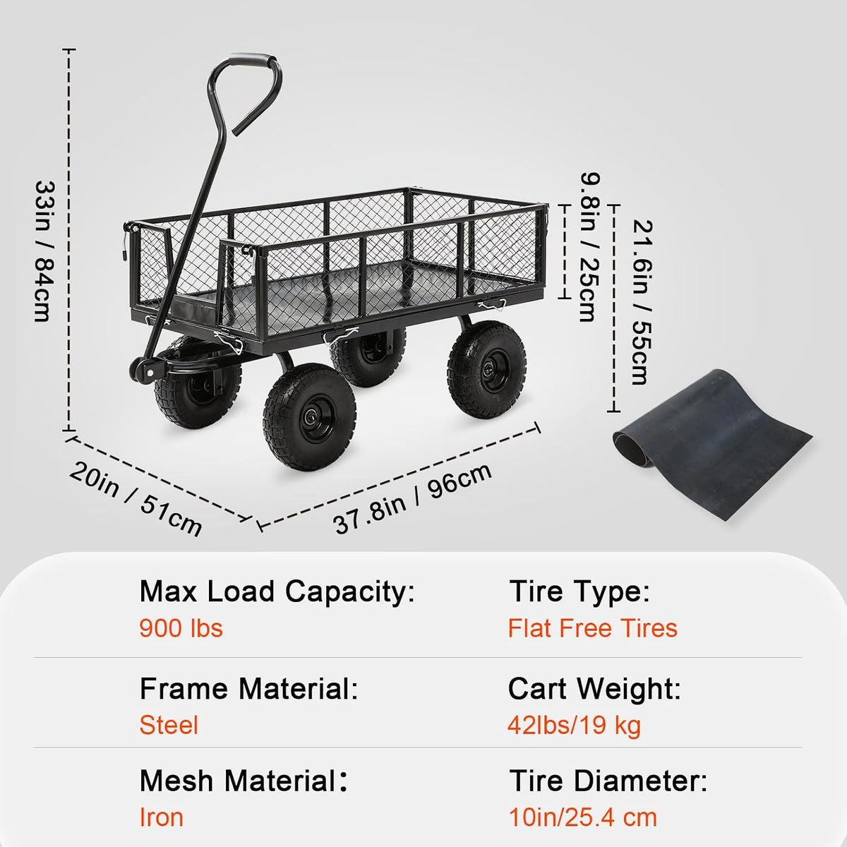 steel garden wagon cart 880 lbs 4 cu on a desk or shelf