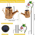 Solar Lanterns Outdoor Waterproof, Hummingbird Watering Can Garden Decor, Hanging Solar Path Lights Yard Art, Outside Patio Decoration Gardening Christmas Gift for Mom Grandma Women with Shepherd Hook