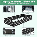 2 Pack 8×4×1ft Galvanized Metal Raised Garden Bed, Metal Planter Kit Box Outdoor for Deep-Rooted Vegetables, Flowers, Green and Herbs