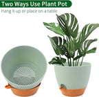 GARDIFE Large Hanging Planter, 12 inch Hanging planters for Indoor. Outdoor Plants, Self Watering Plant Pot, Plant Hanger, Green