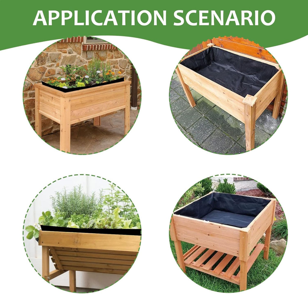 Qivine Raised Garden Bed Liner, Waterproof Raised Flower Bed Planter Liner, 5Ft x 9Ft Rectangle Grow Bags with Breathable and Reusable for Yard, Vegetables, Patios, Decking