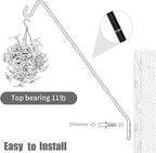 Juegoal Heavy Duty Deck Hook, 25 Inch or 36 Inch Wall Mounted Extended Reach Deck Hook Wall Pole Plant Bracket for Hanging Bird Feeder, Plants, Suet Baskets, Lanterns, Wind Chimes