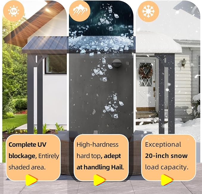 AECOJOY 16' x 10' Outdoor Hardtop Gazebo Pergola for Patio, 10x16 Large Galvanized Steel Heavy Duty Lean to Wall-Mounted Pergolas and Gazebos Clearance, Metal Patio Roof Awnings for Backyard, Decks