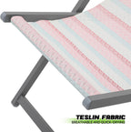 Magshion Folding Beach Sling Chairs Set of 2, 4 Level Adjustable Reclining Design, Lightweight Aluminum Frame, Portable Outdoor Chair for Backyard, Poolside and Camping, Support to 250 lbs, Stripes