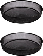 2pcs Metal Round Bird Feeders Tray, Wild Birds Seed Feeder Tray, Bird Mesh Tray Outdoor Accessory for Humming Feeder Station