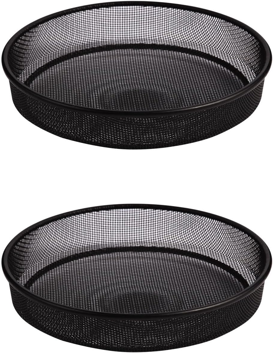 2pcs Metal Round Bird Feeders Tray, Wild Birds Seed Feeder Tray, Bird Mesh Tray Outdoor Accessory for Humming Feeder Station