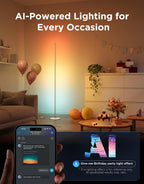 govee rgbic floor lamp basic, 1000lm led corner, front angle view