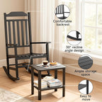 3 Piece Outdoor Rocking Bistro Set, Rocking Chairs Outdoor Furniture, Resin Waterproof Sun-Proof Patio Furniture Set for Garden, Pool, Backyard（3, Black）