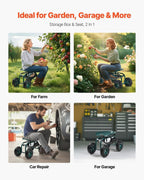 vevor rolling garden cart with swivel seat, heavy, package contents