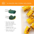 Outset Corn Holders, Crocodile Style Set of 4 Pairs, Croc Corn Handles | Keep Your Hands Clean While Eating | Fun Alligator Corn Skewers | Long Lasting Corn On The Cob Holders | Crocodile Décor