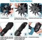 21v cordless tiller cultivator with 4.0 ah battery, view 9