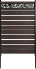 wood privacy screen, no dig outdoor fence,dark brown, main product view