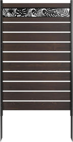 wood privacy screen, no dig outdoor fence,dark brown, main product view
