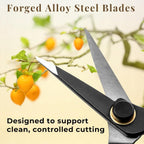 Wablade Japanese Pruning Shears, 8.2" Long, Cuts up to 0.39", Made in Japan | Precision bonsai scissors for thicker stems & base cutting, forged alloy steel blade for clean, controlled cuts, Single-Edge