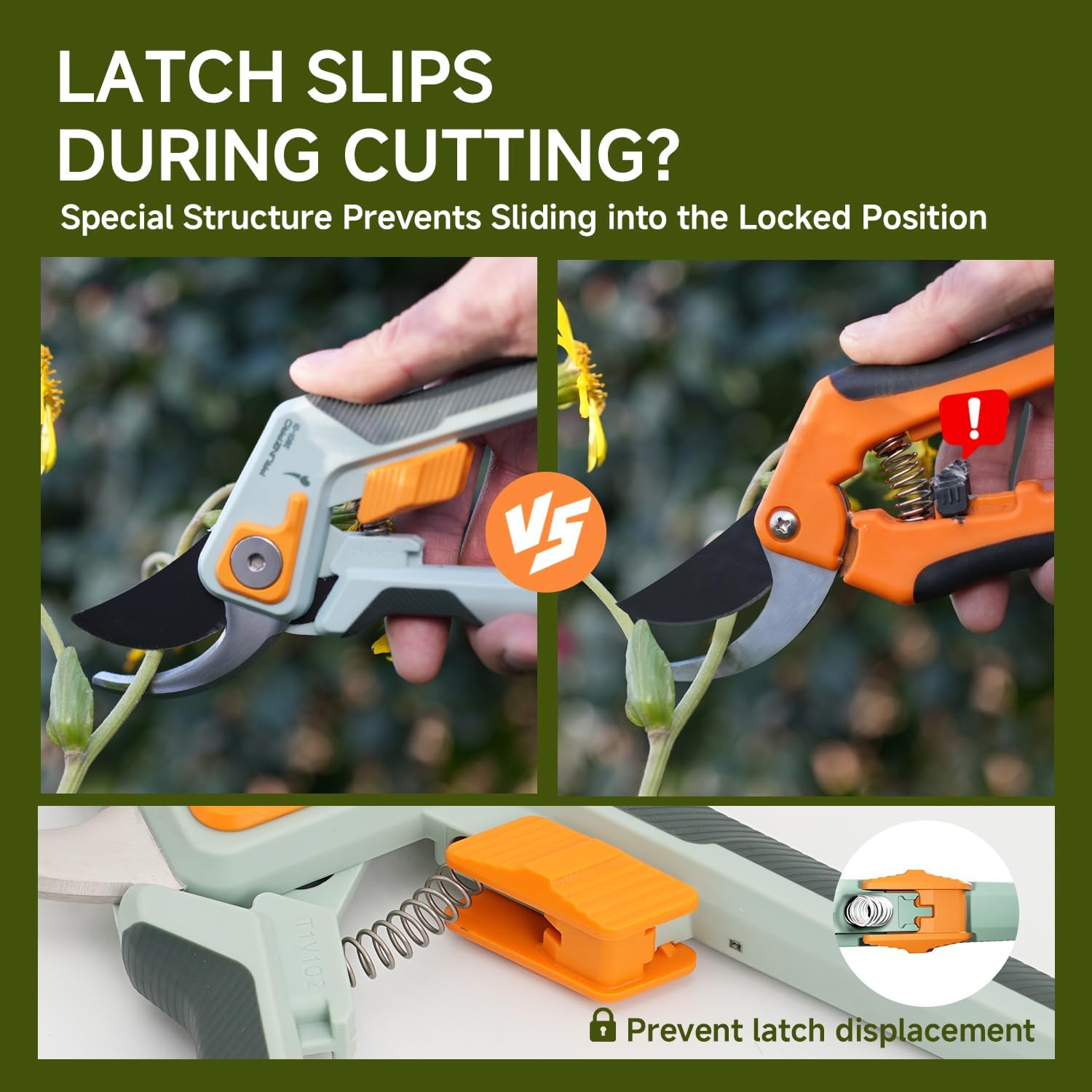 PrunePro® 8.2" Pruning Shears Ultra Sharp Lightweight Bypass Plant Clippers | German Stainless Steel Adjustable Handle Width Ergonomic Small Hands Arthritis Friendly Effortless Cut Up to 1" Garden Tools