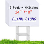 24"x18" white blank lawn yard signs corrugated plastic, main product view