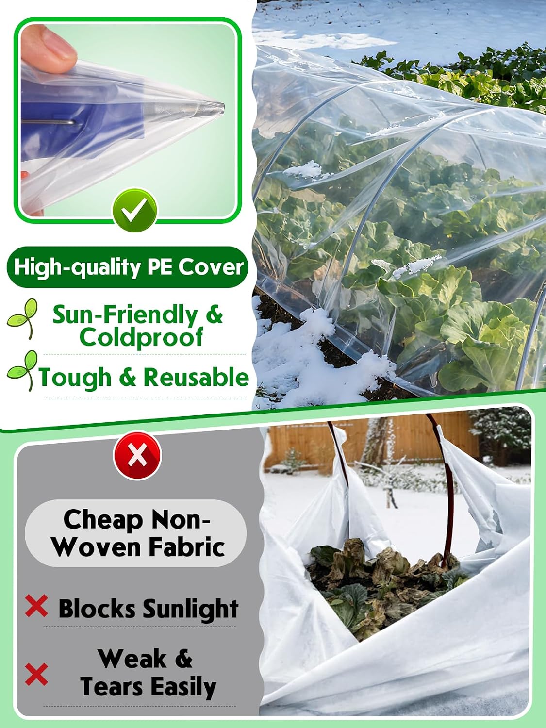 alphatool 10 x 30ft plant covers freeze protection shown in use