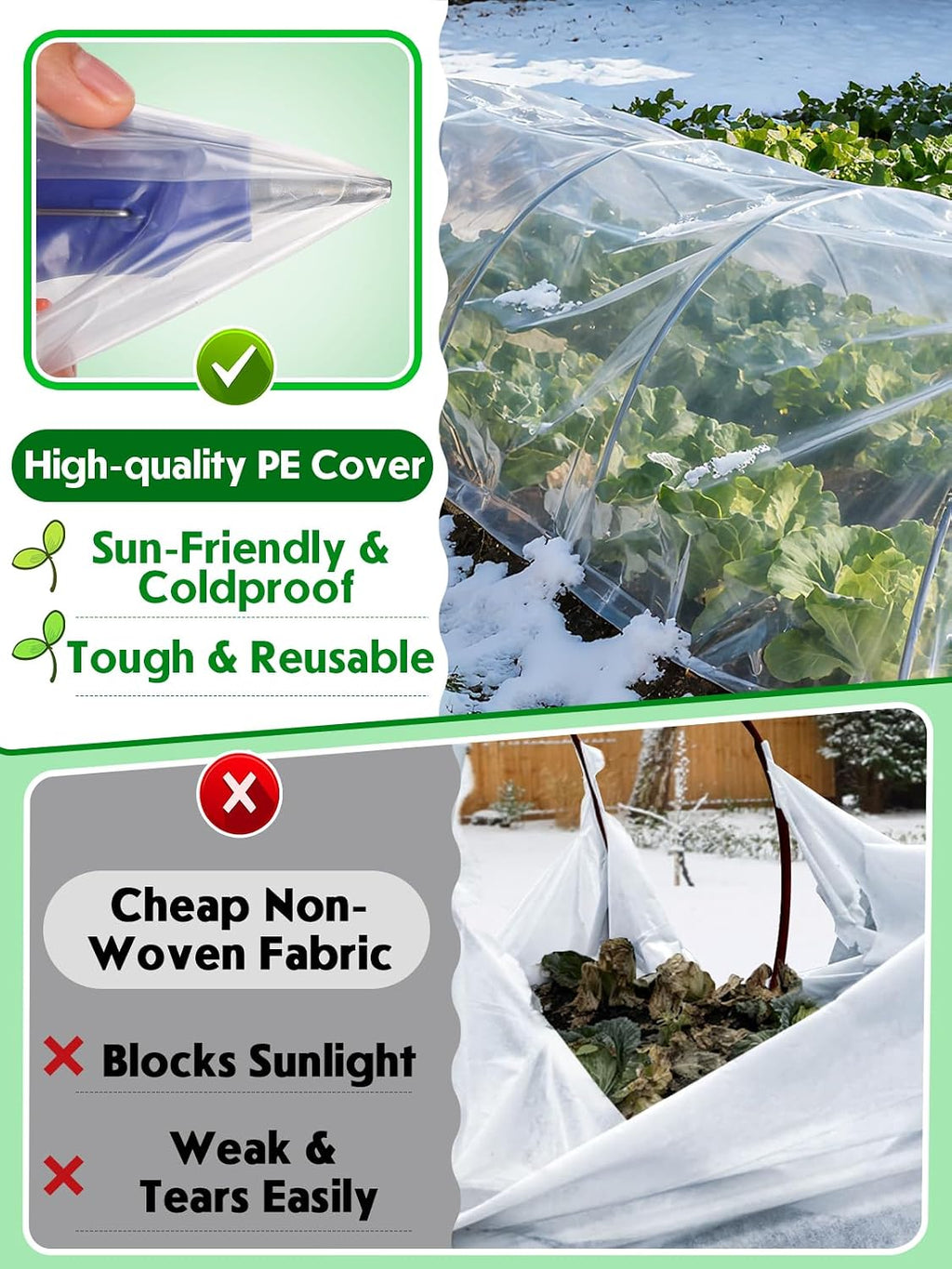 alphatool 10 x 30ft plant covers freeze protection shown in use