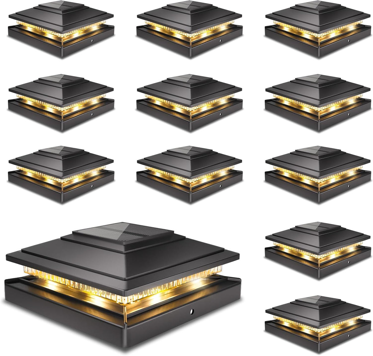 solar post cap lights 12pack,warm & cool light,for, main product view