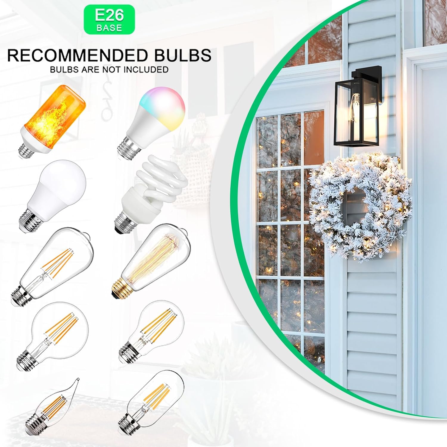 MAXvolador Outdoor Wall Light Fixture, Exterior Waterproof Wall Lantern | Porch Wall Sconce Large Black, Anti-Rust, E26 Socket, Clear Glass, Outside Wall Mount Light, Front Door Lighting for Garage