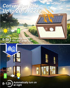 Peasur Solar Lights Outdoor Motion Sensor Waterproof, 2Pack 140LED Brown Solar Powered Fence Light, 3 Modes Security Wall Lights for Garden Yard Outside(Warm White)