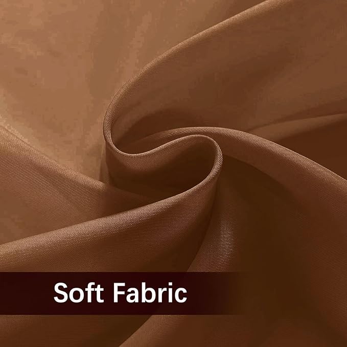 SpaceDresser Waterproof Outdoor Sheer Curtains for Patio - 2 Panels Rod Pocket Indoor Voile Sheer Curtain for Living Room,52W x 120L inch,Brown