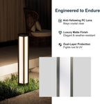 SkyGlow 32" Bollard Light, 120V/12V Aluminum LED IP65 Waterproof Outdoor Modern Landscape Path Lights, 3000K Curb Appeal for Garden Pathway Lawn Patio Courtyard Driveway Commercial