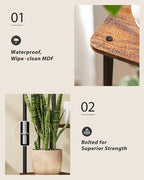 Corner Plant Stand Indoor 6 tiered plant shelf for Multiple Plants tall plant holder plant table metal shelving for Living Room Bedroom Balcony Patio Brown Oak with Light