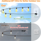 75FT LED Outdoor String Lights, Patio Light, 22+2 S11 Bulbs, Black | Plug in, Dimmer not included, Dimmable, Waterproof, Shatterproof, Connectable Hanging Lights for Backyard Porch, Warm White