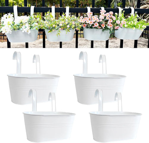 12" metal balcony fence railing planters for outdoor, main product view