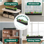 Trough Rectangle Planter Window Sill Planter Box Long Window Planters Modern Galvanized Steel Succulent Planter Black Metal Windowsill Pot 32 in for Indoor Plants Herb Table Home Outdoor
