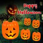 BRIGHTDECK Halloween Solar Pathway Lights Outdoor, LED Decor, Light Up Solar Stake Lights for Holiday, Halloween, Walkway, Sidewalk (Long Pumpkin, 20-Pack)