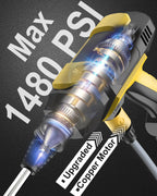cordless pressurewasher - max 1480 psi battery powered, close-up detail
