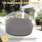 Easy-Going Heavy Duty 600D Outdoor Daybed Cover 75 Inch UV Resistant Patio Round Sofa Cover Waterproof Outdoor Canopy Daybed Sofa Cover with Air Vent 75" Dia x 35"/18" H, Grey