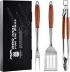 grilaz heavy-duty rose wooden bbq grilling tools set., main product view