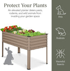 Best Choice Products 48x24x30in Galvanized Raised Garden Bed, Metal Elevated Planter Box, Vegetable Garden for Backyard, Patio, Balcony - Taupe