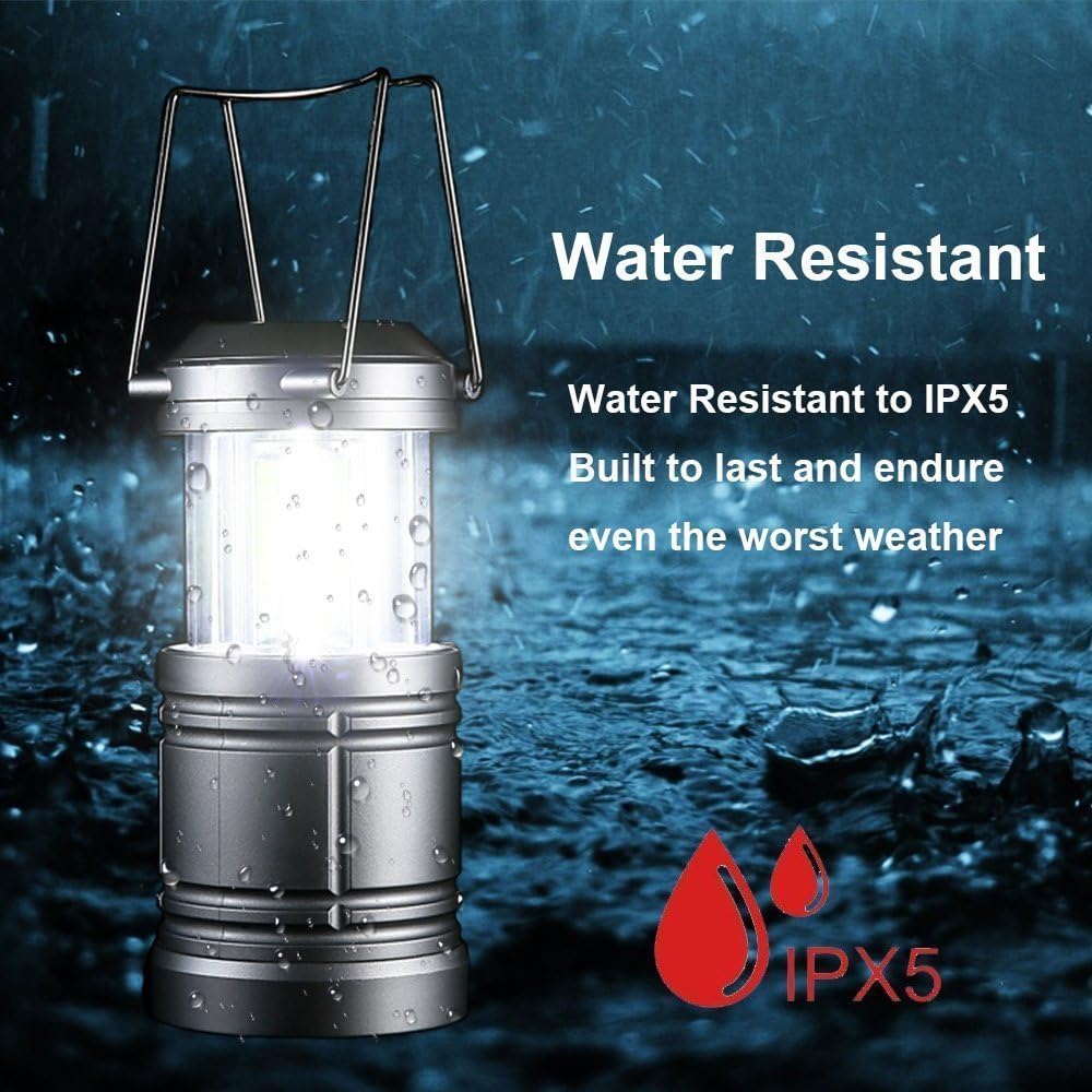 LED Camping Lantern Lights - 500 Lumens Collapsible Camping Lights - Power Outage Lantern Battery Powered for Emergency, Hurricane, Storms, 4 Pack