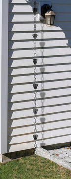 6 cup crocus black aluminum 8.5 ft. rain, side view