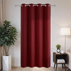 Joydeco Blackout Patio Sliding Door Curtains 84 Inches Long, Grommet Privacy Room Divider Curtains, Extra Wide Thermal Blackout Drapes for Bedroom Living Room (Burgundy Red, 60Wx84L, 1 Panel)