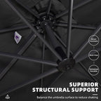 PURPLE LEAF 10' X 13' Square Cantilever Umbrella Patio Umbrella with Base Outdoor Umbrella Aluminum Offset with 360-degree Rotation for Garden Deck Pool Patio Black