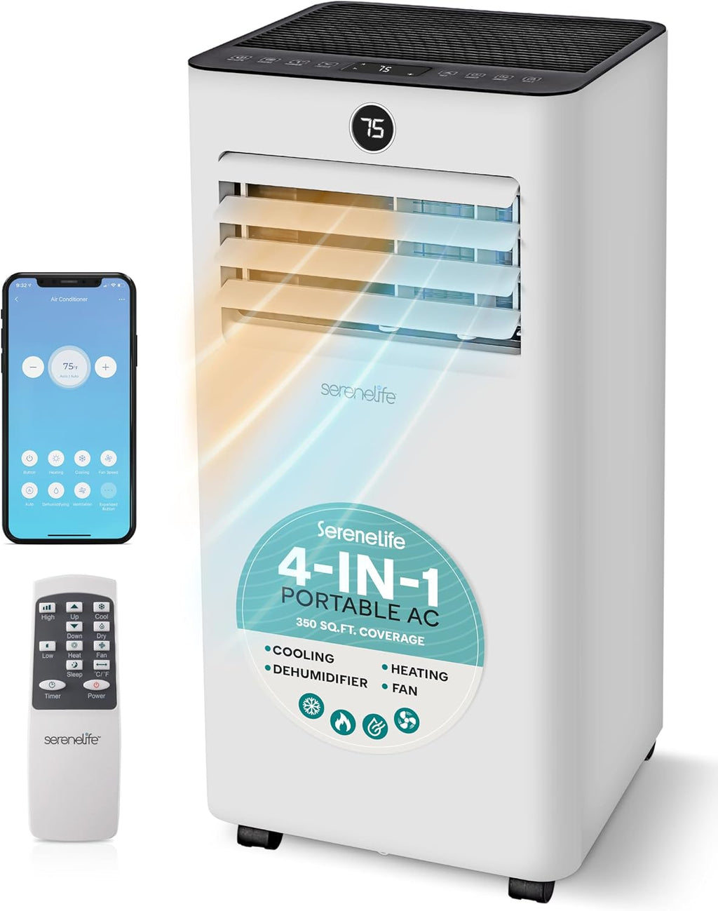 serenelife 10000 btu portable air conditioner & heater, main product view