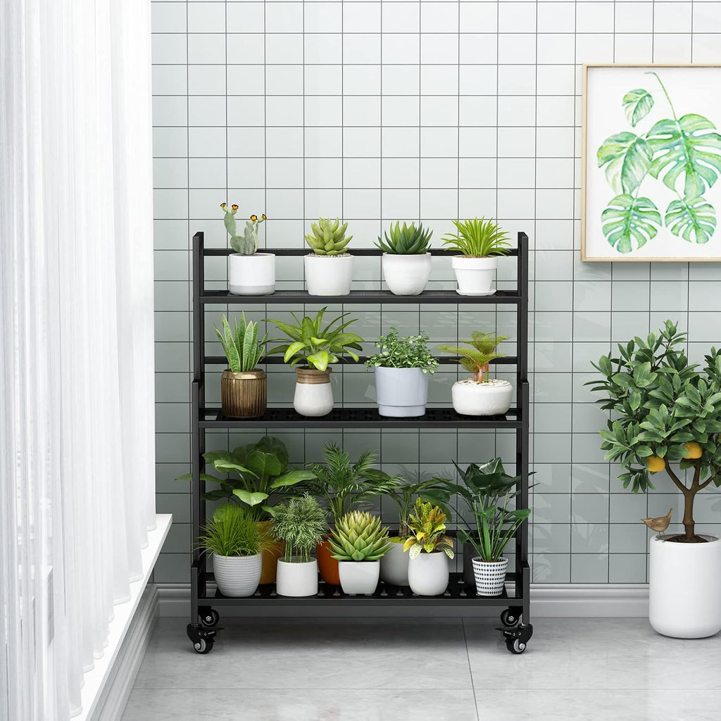 yizajia plant stand indoor outdoor tiered stands shelf, side view