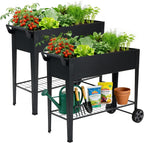 32" tall elevated raised garden bed with wheels, main product view