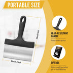 Heavy Duty Griddle Scraper for Blackstone with 5" Handle | Sturdy Food Scraper Tool Kitchen for Blackstone Grill Accessories,Outdoor Barbecue Turners Tools